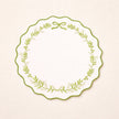 Embroidered Scallop Placemat – Bow Wreath 38cm