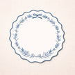 Embroidered Scallop Placemat – Bow Wreath 38cm