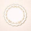 Embroidered Scallop Placemat – Bow Wreath 38cm