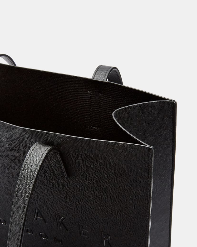 Ted Baker Soocon Large Crosshatch Icon Bag In Black