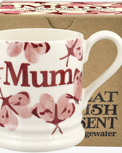 Pink Cabbage White Butterfly Mum 1/2 Pint Mug Boxed