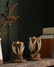 Set of 2 Wooden Stem Branch Design Tealight Holder