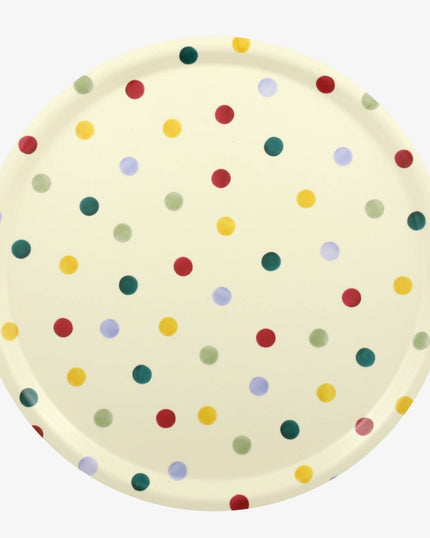 Polka Dot Round Birch Tray