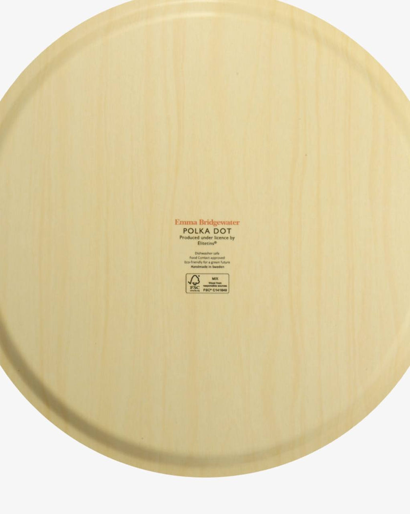 Polka Dot Round Birch Tray
