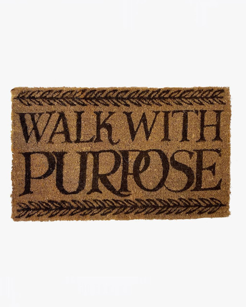 Walk With Purpose Black Toast Medium Doormat