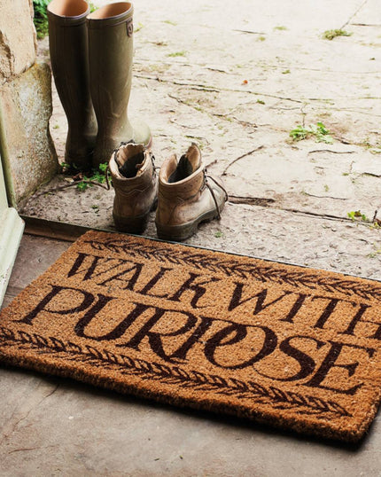 Walk With Purpose Black Toast Medium Doormat