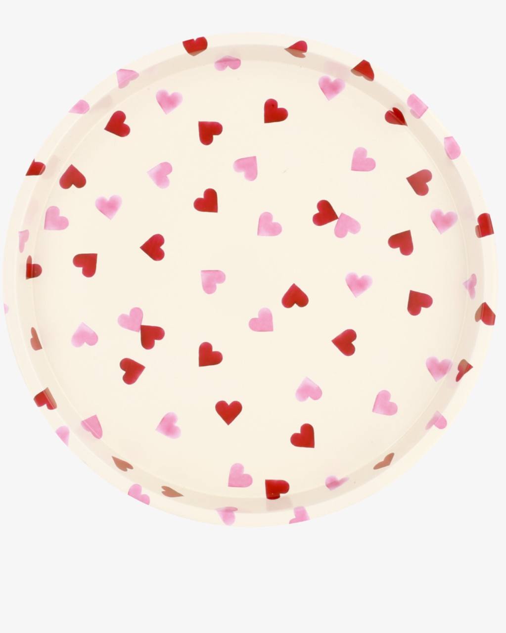Pink Hearts Round Tin Tray