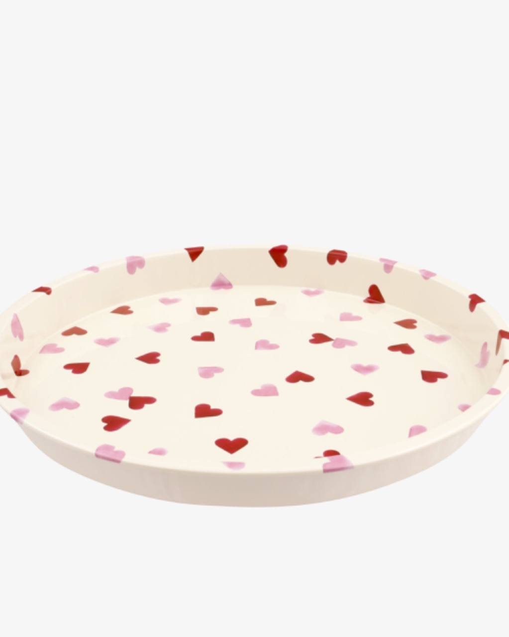 Pink Hearts Round Tin Tray