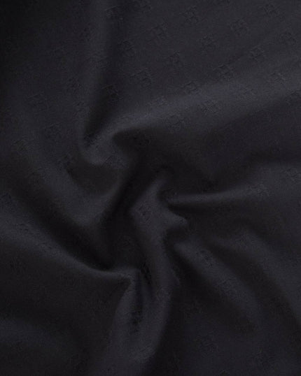 Cotton Stitched Design Tablecloth in Ash Black 6-8pax