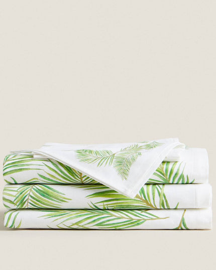 Leaf Print Tablecloth (Round 180 cm)