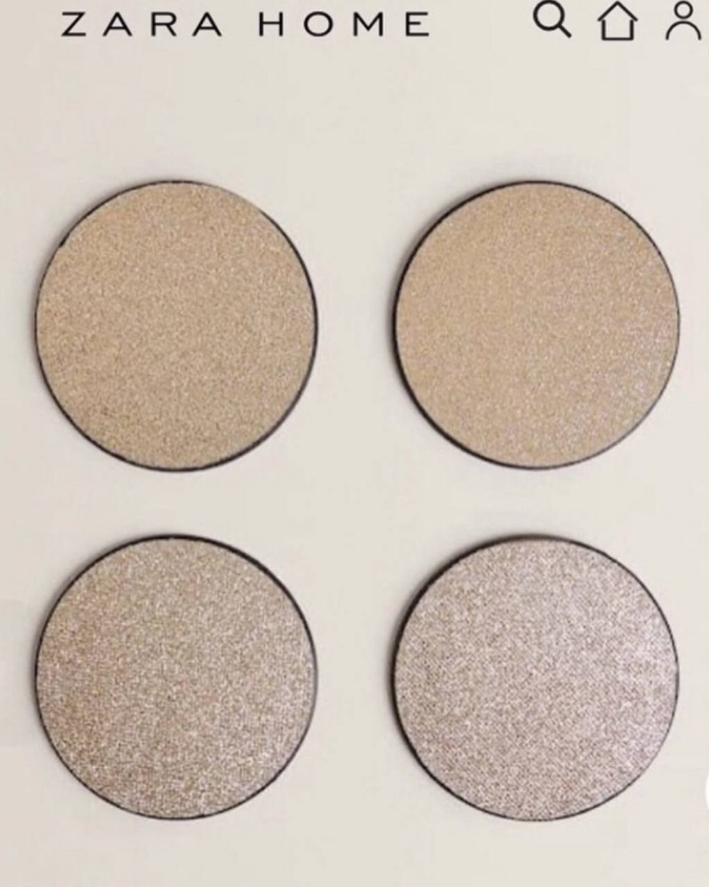 Zara Home Gold Coasters Set of 8