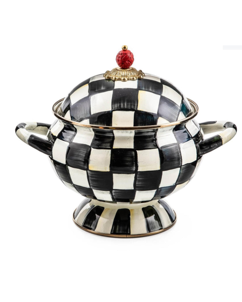 Courtly Check Enamel Tureen