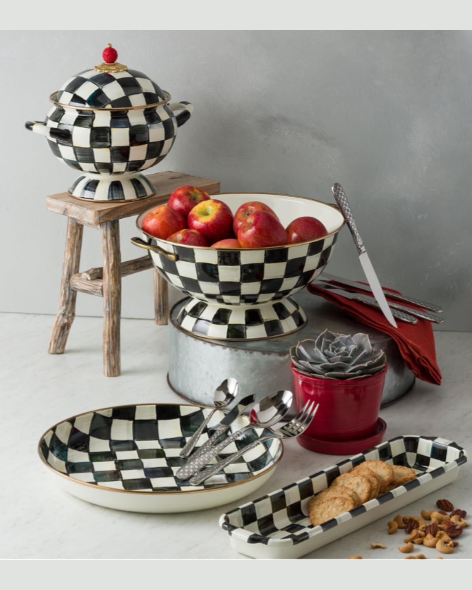 Courtly Check Enamel Tureen