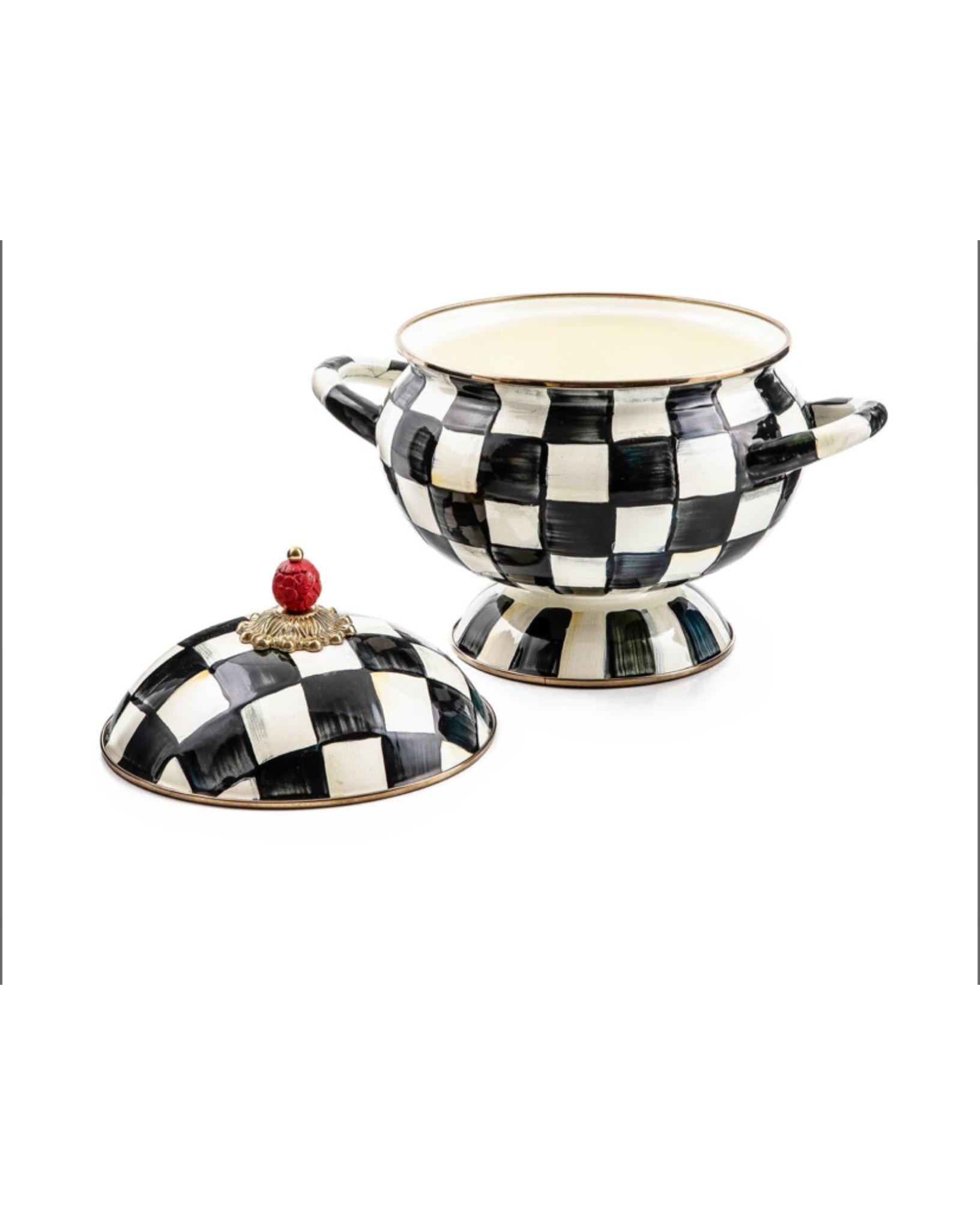 Courtly Check Enamel Tureen
