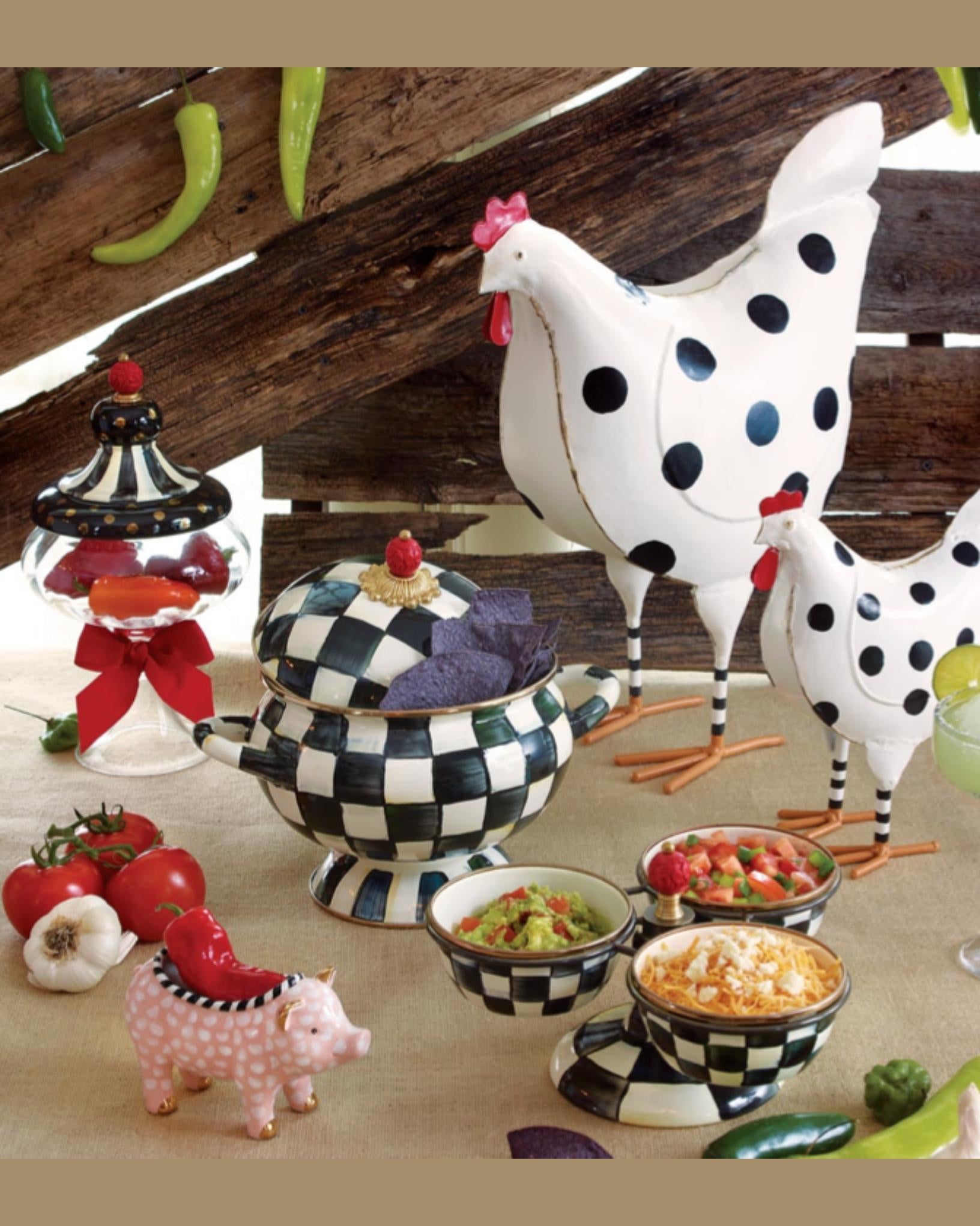 Courtly Check Enamel Tureen