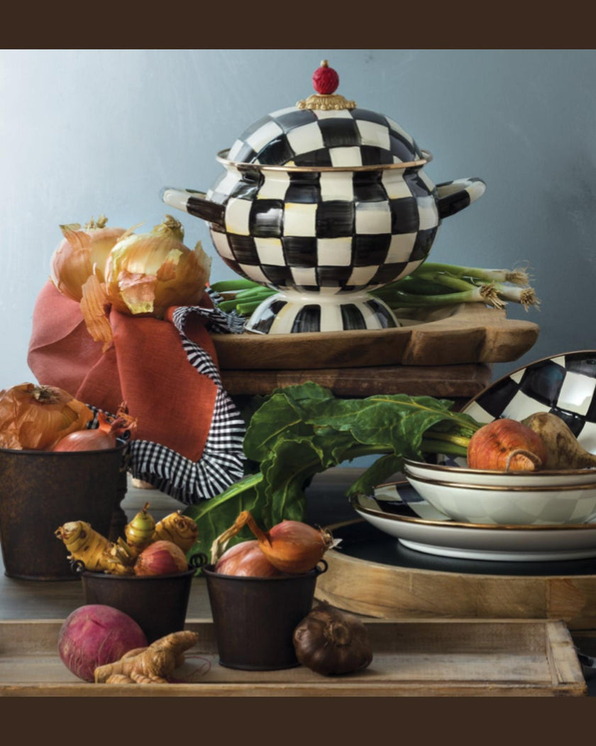 Courtly Check Enamel Tureen