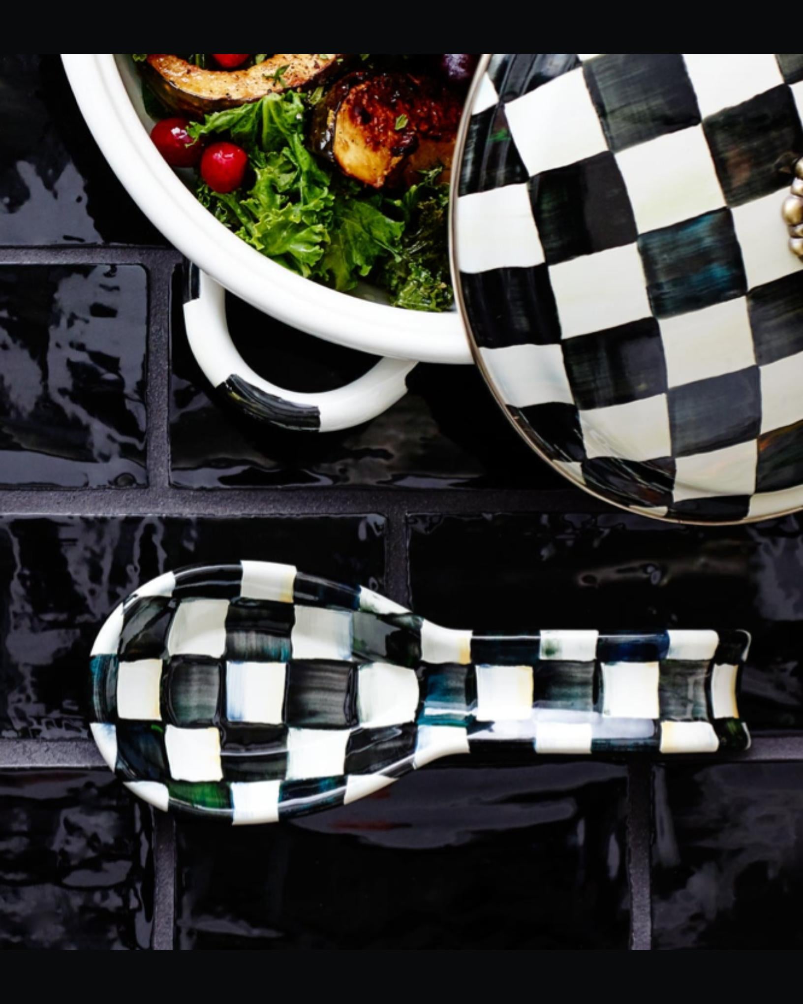 Courtly Check Enamel Spoon Rest