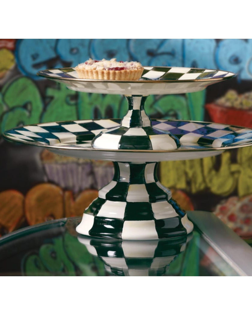 Courtly Small Check Pedestal Platter