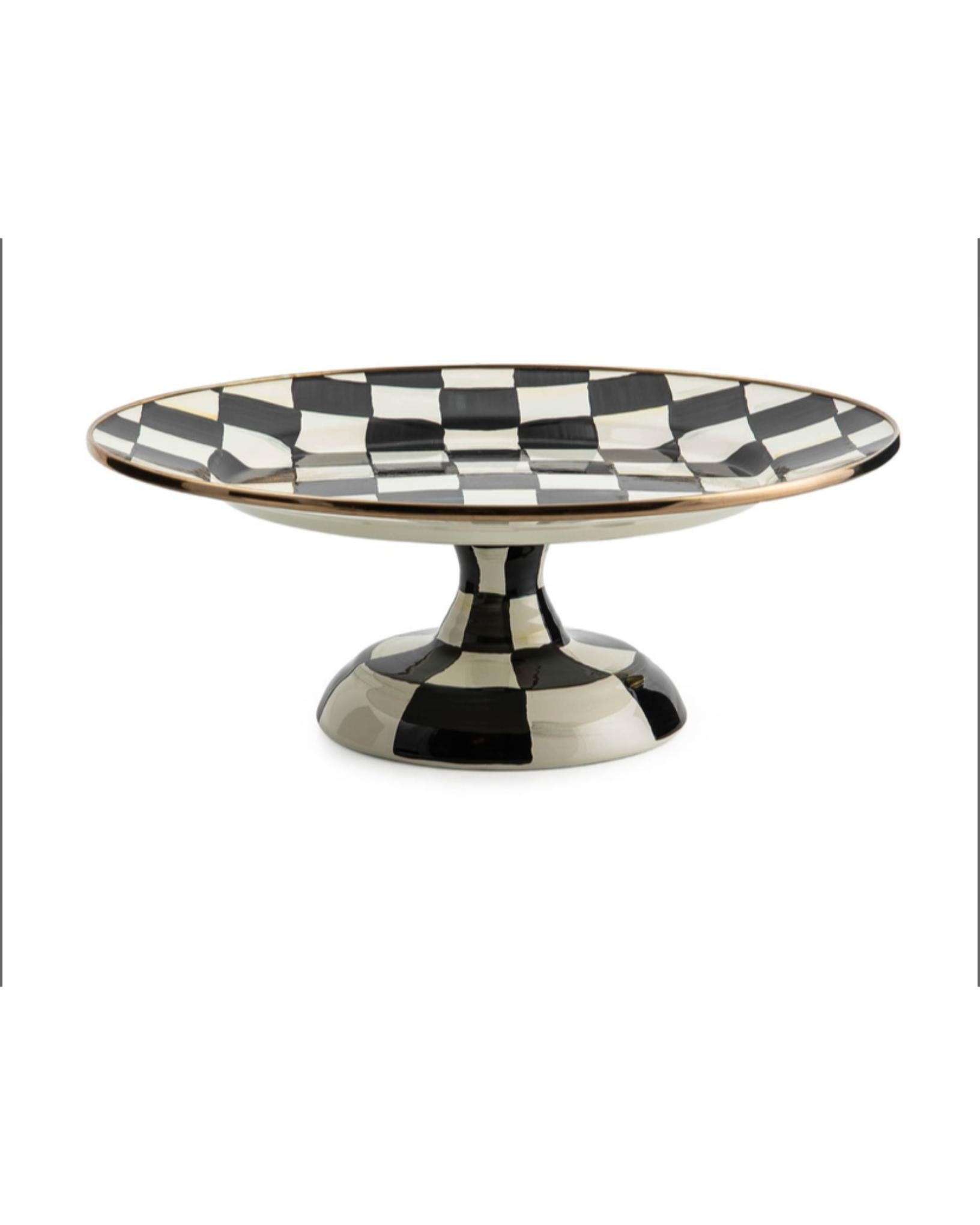 Courtly Small Check Pedestal Platter