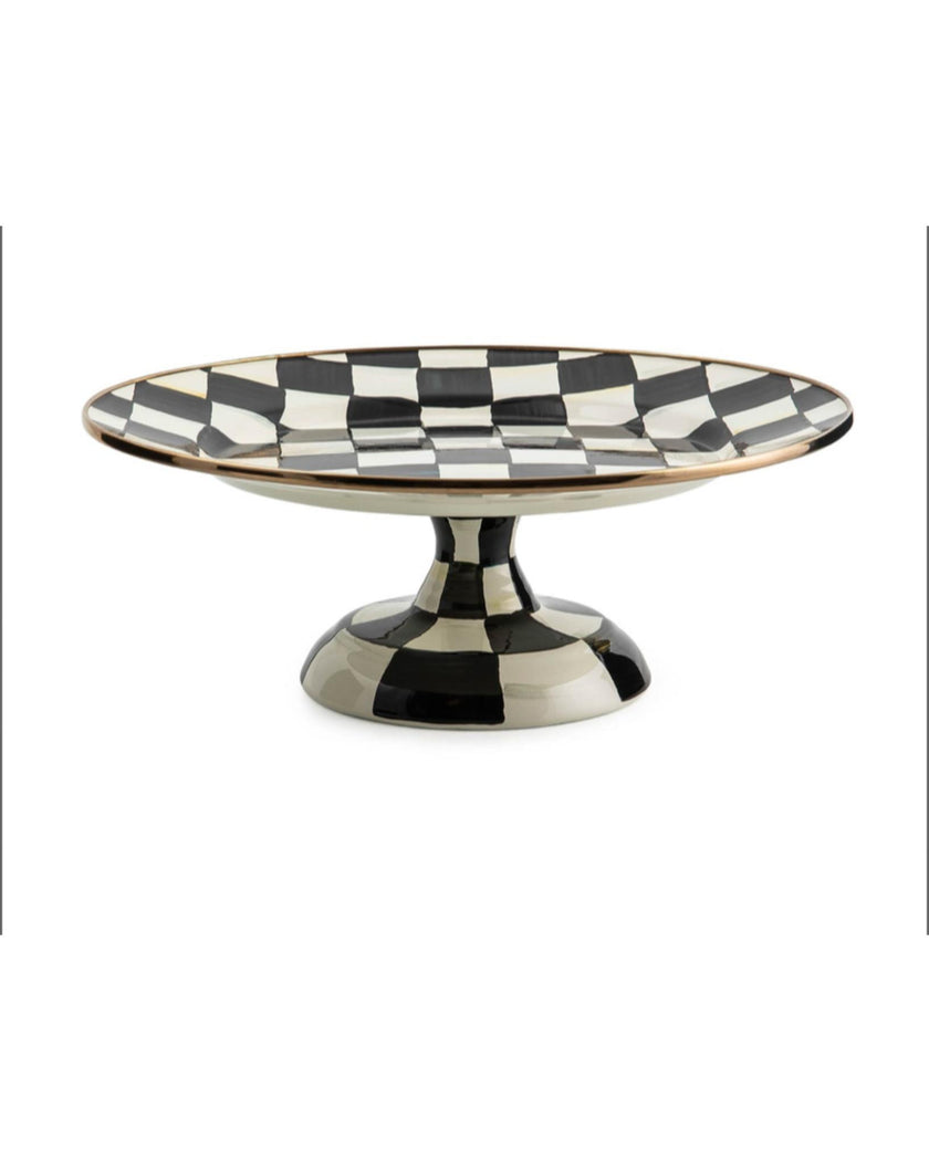 Courtly Small Check Pedestal Platter