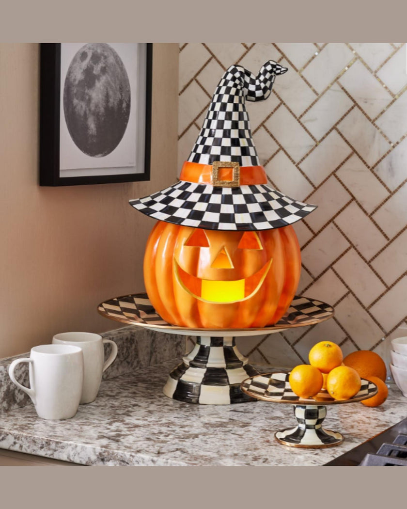 Courtly Large Check Pedestal Platter