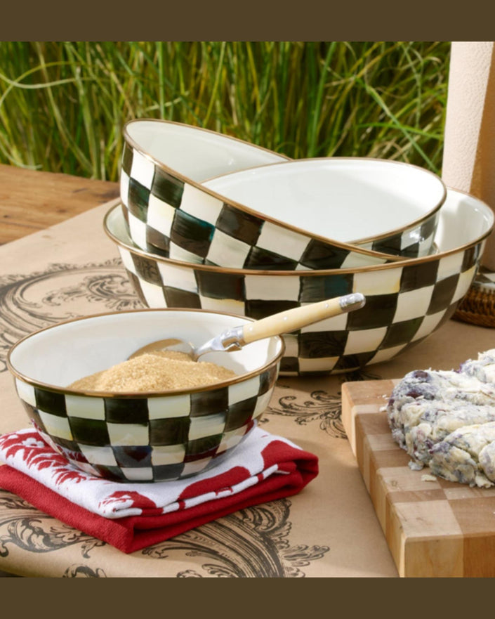 Courtly Check Small Enamel Everyday Bowl