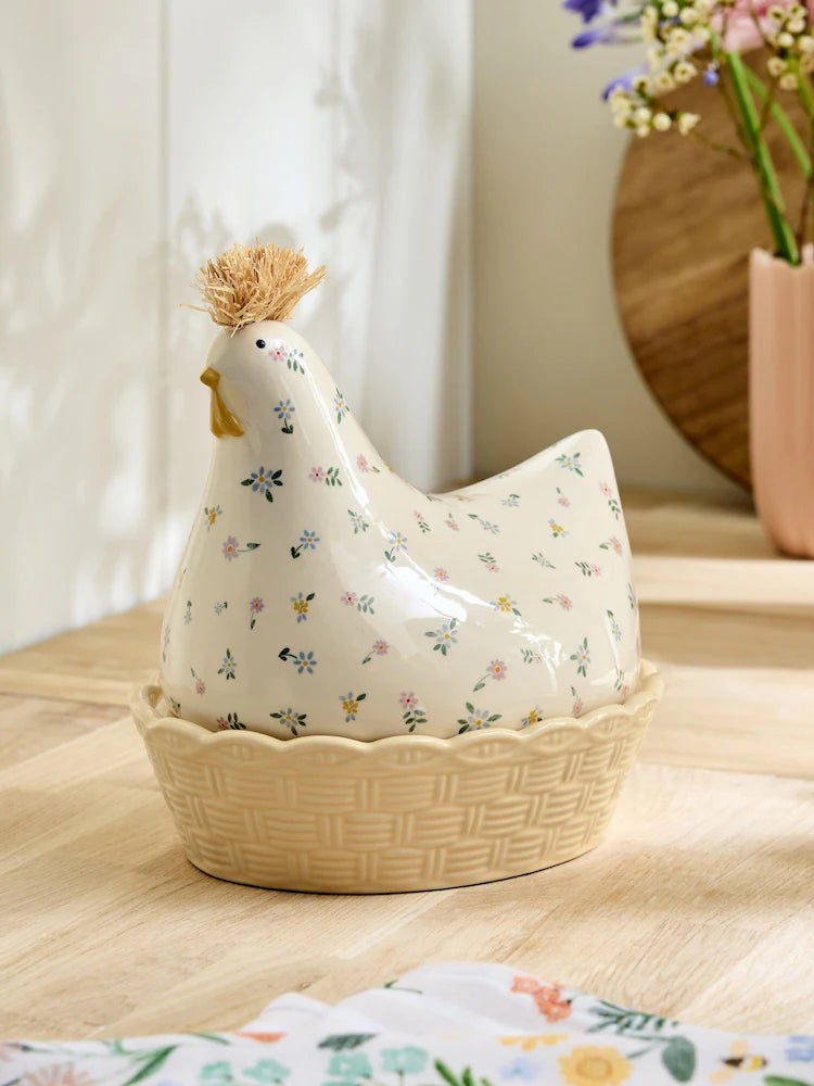 Cream Ceramic Chicken Egg House