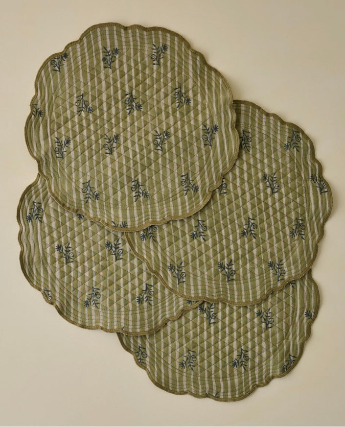 Lola Stripe Floral Reversible Placemat Set of 4/8