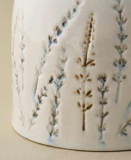 Pressed Floral Utensil Crock