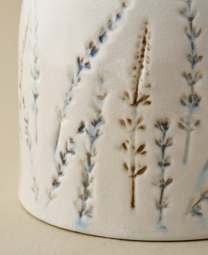 Pressed Floral Utensil Crock