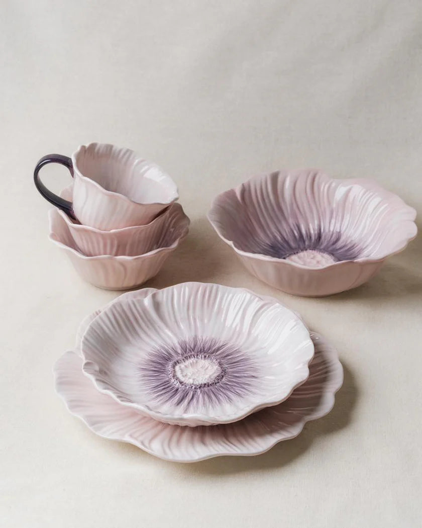 Pastel Floral Mug & Saucer (Lilac Bloom)