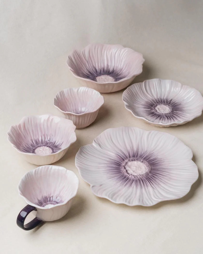 Pastel Floral Mug & Saucer (Lilac Bloom)