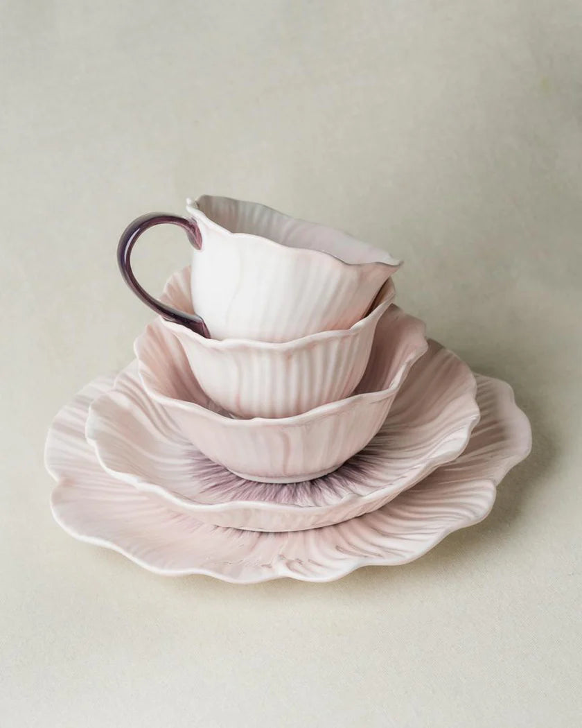 Pastel Floral Mug & Saucer (Lilac Bloom)