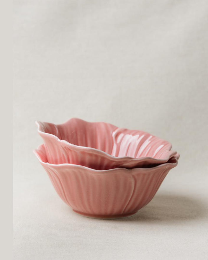 Pastel Floral Medium Bowl 15cm (Rose Pink)