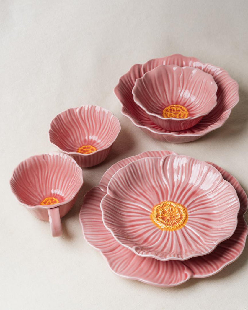 Pastel Floral Medium Bowl 15cm (Rose Pink)