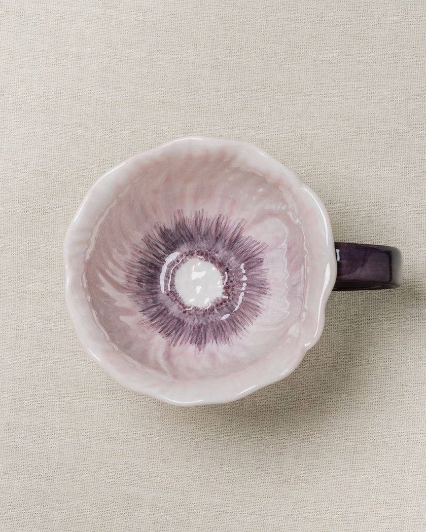 Pastel Floral Mug & Saucer (Lilac Bloom)