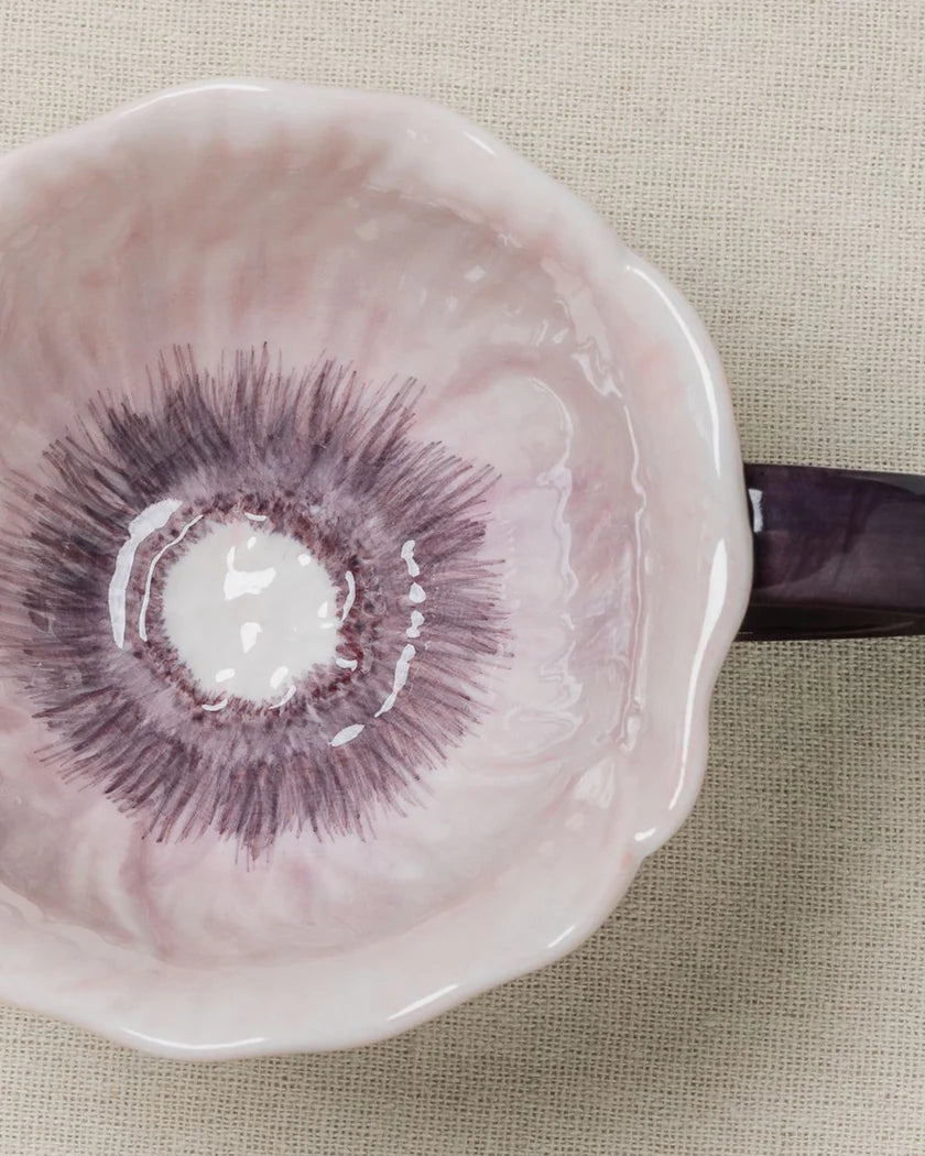 Pastel Floral Mug & Saucer (Lilac Bloom)