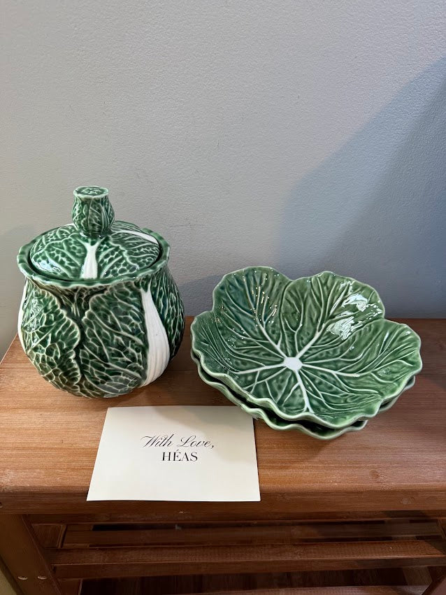 Green Cabbage Serving Bowl