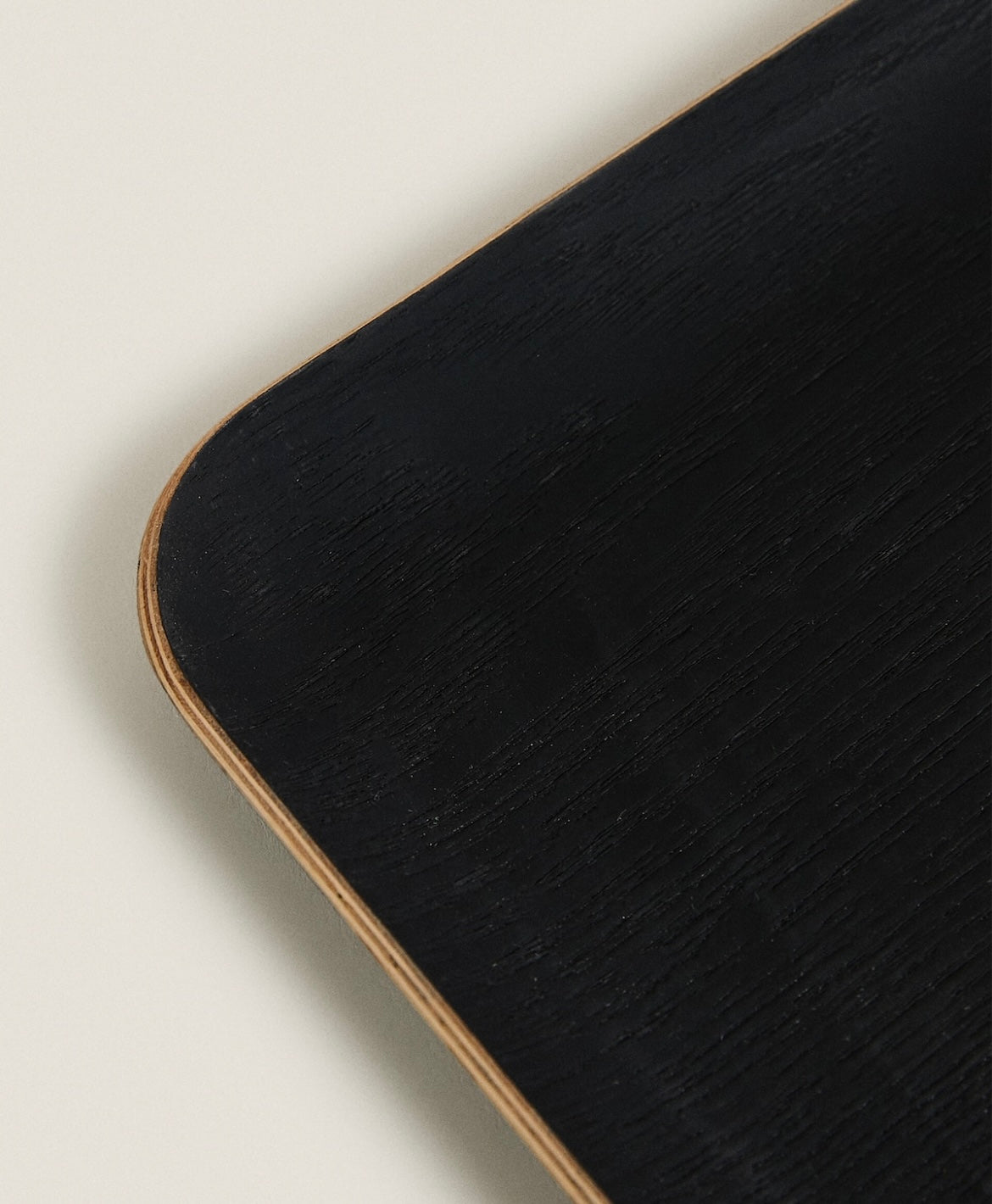 Rectangular Non-Slip Wooden Tray in Black Wood