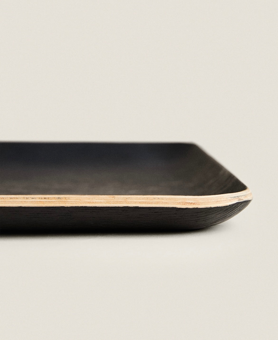 Rectangular Non-Slip Wooden Tray in Black Wood