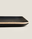 Rectangular Non-Slip Wooden Tray in Black Wood