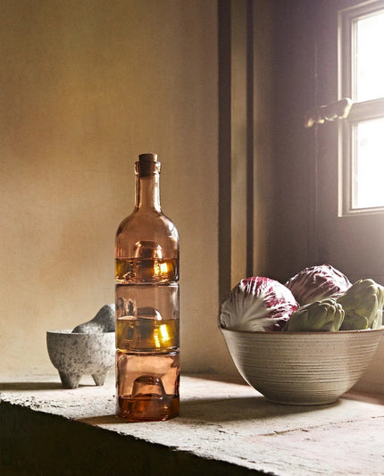 Set of 3 Stackable Glass Cruet with Cork