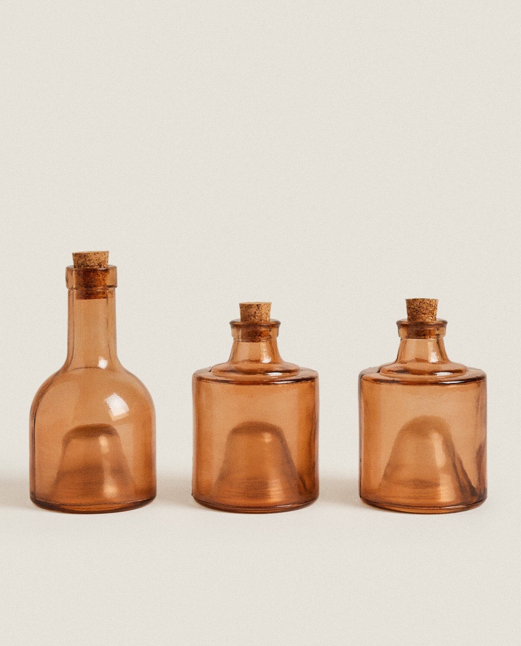 Set of 3 Stackable Glass Cruet with Cork