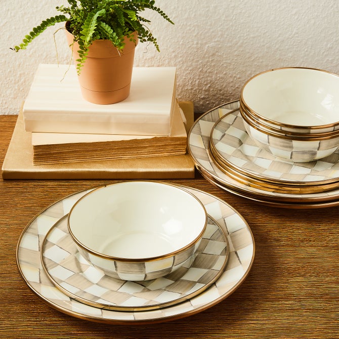Mocha Dinnerware Set 12 piece Complete Set