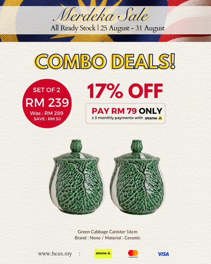 Green Cabbage Canister 16cm