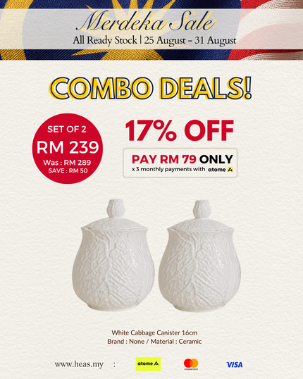 White Cabbage Canister 16cm