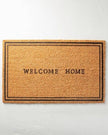 Welcome Home Coir Doormat Black/Tan with Border