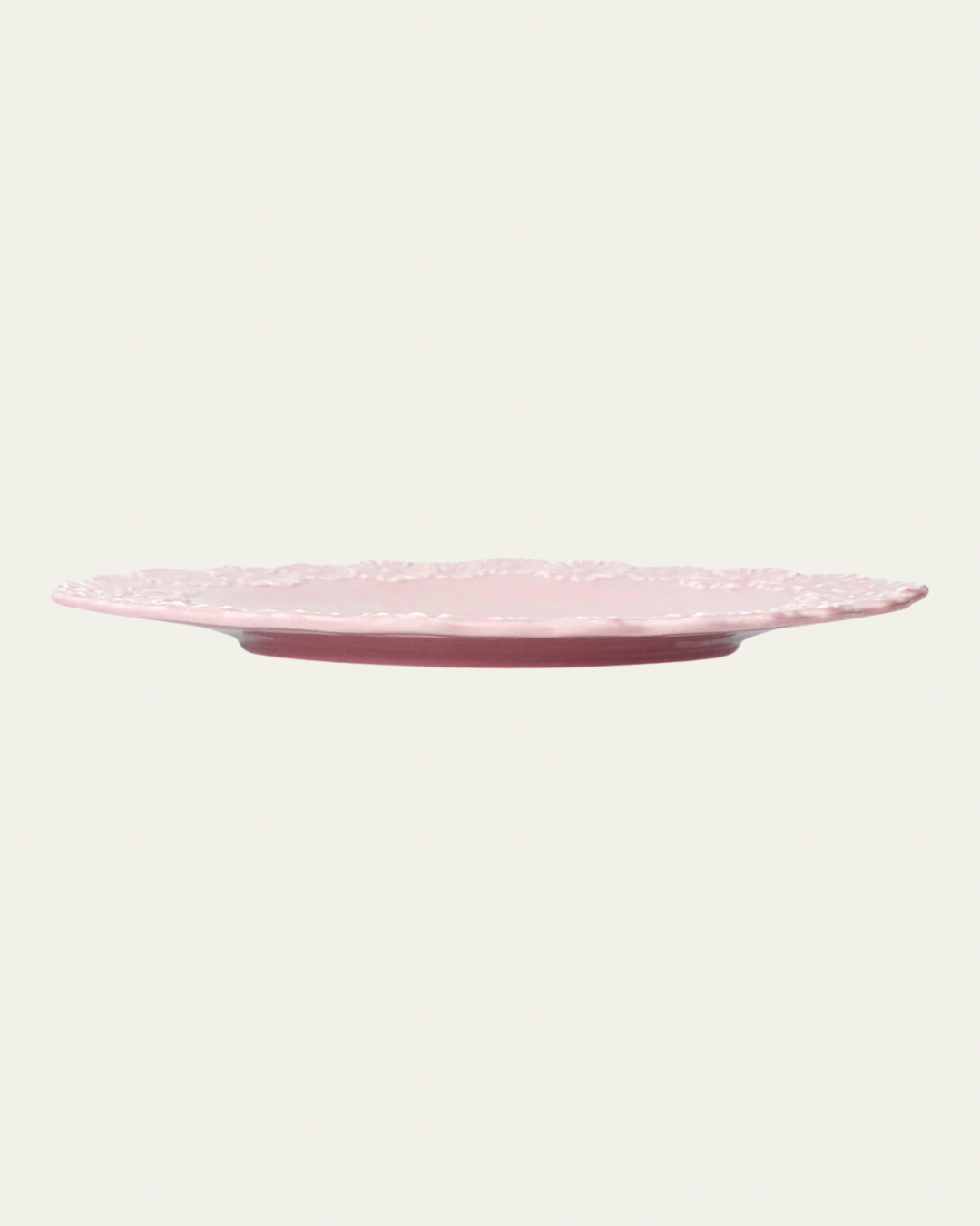 Dinner Plate in Pastel Pink with Embossed Flowers (25cm | Set of 4)