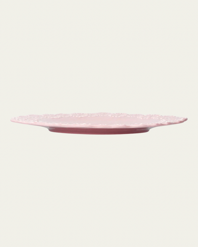 Dinner Plate in Pastel Pink with Embossed Flowers (25cm | Set of 4)