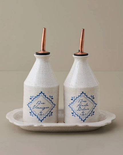 Juliet Ceramic Oil & Vinegar Pour Set
